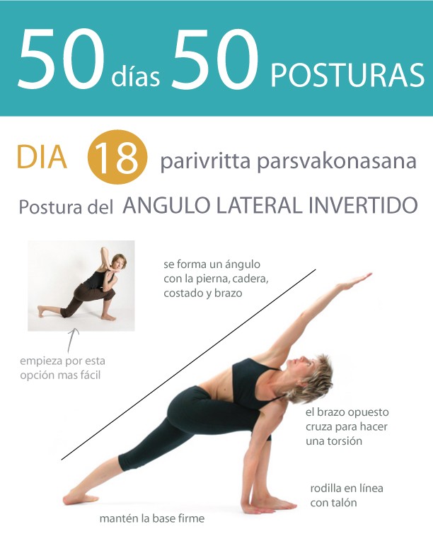 50 días 50 posturas. Dia 18. Postura del ángulo lateral invertido.